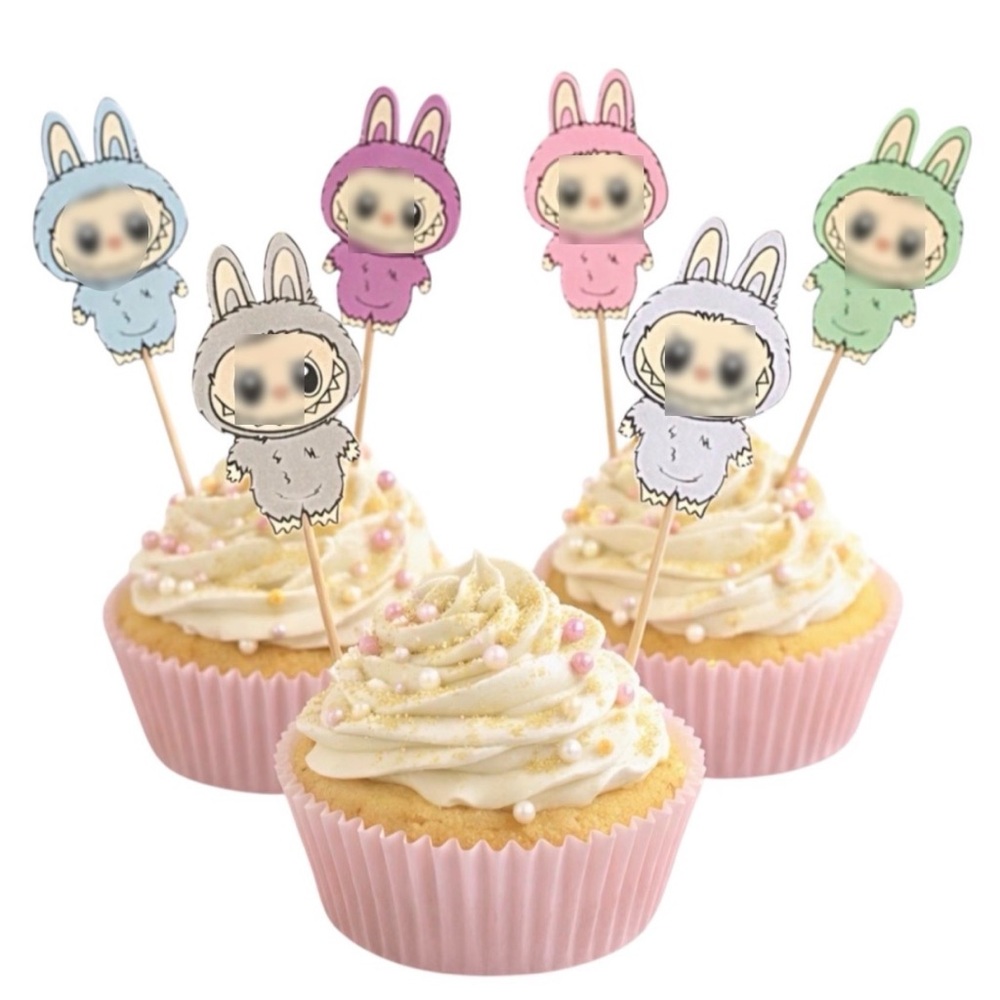 Labubu Party, Labubu Cupcake Toppers, Labubu Birthday, Labubu Decor, 12 Ct - Picture 2 of 3